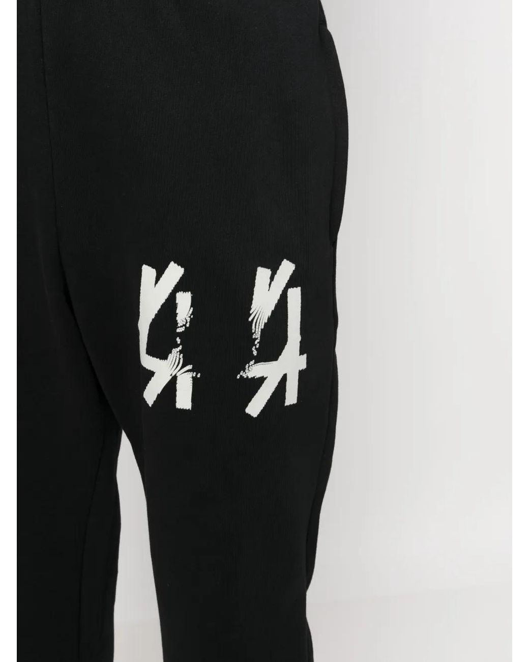44 Label Group Black Logo-print Cotton Track Pants for men