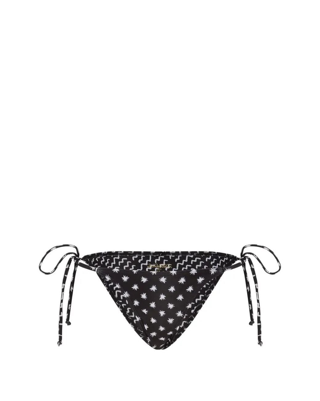 Donde Esteban Black Bas De Bikini Imprimé À Détail Noué