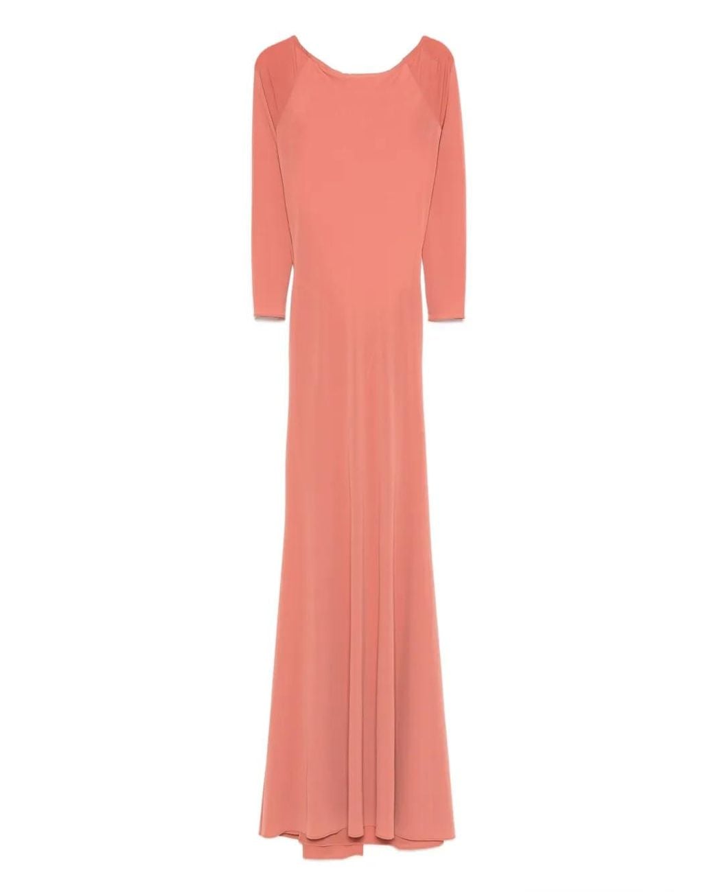 Alex Perry Pink Open-Back Long-Sleeve Maxi Dress