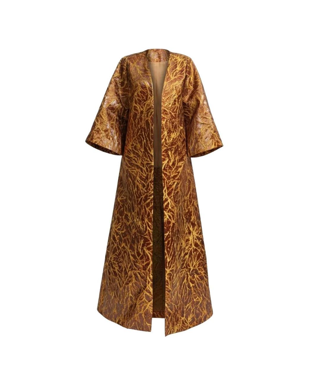Gemy Maalouf Brown Structured Kaftan
