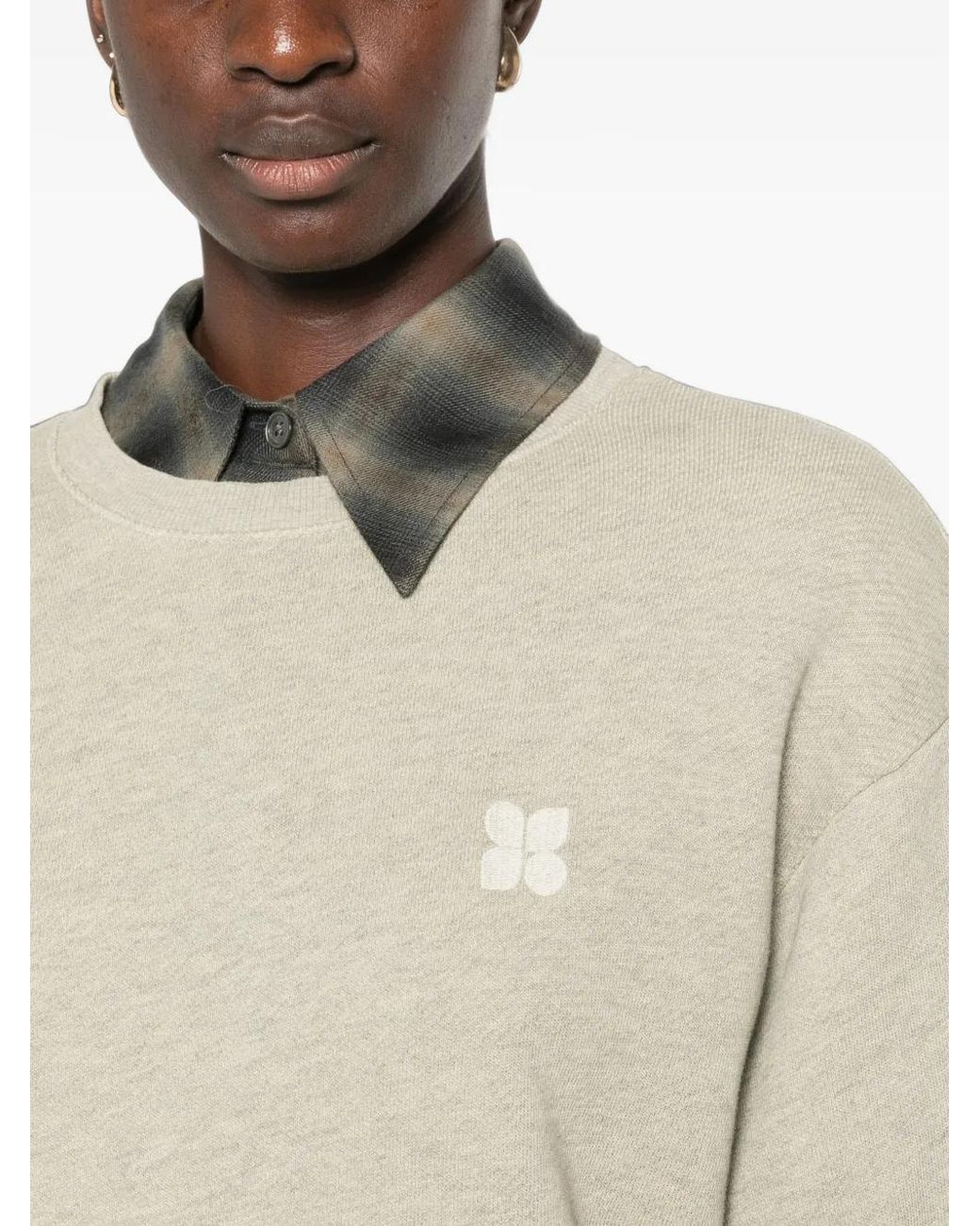 MAISON 123 Natural Lesly Logo-Embroidered Lesly Sweater
