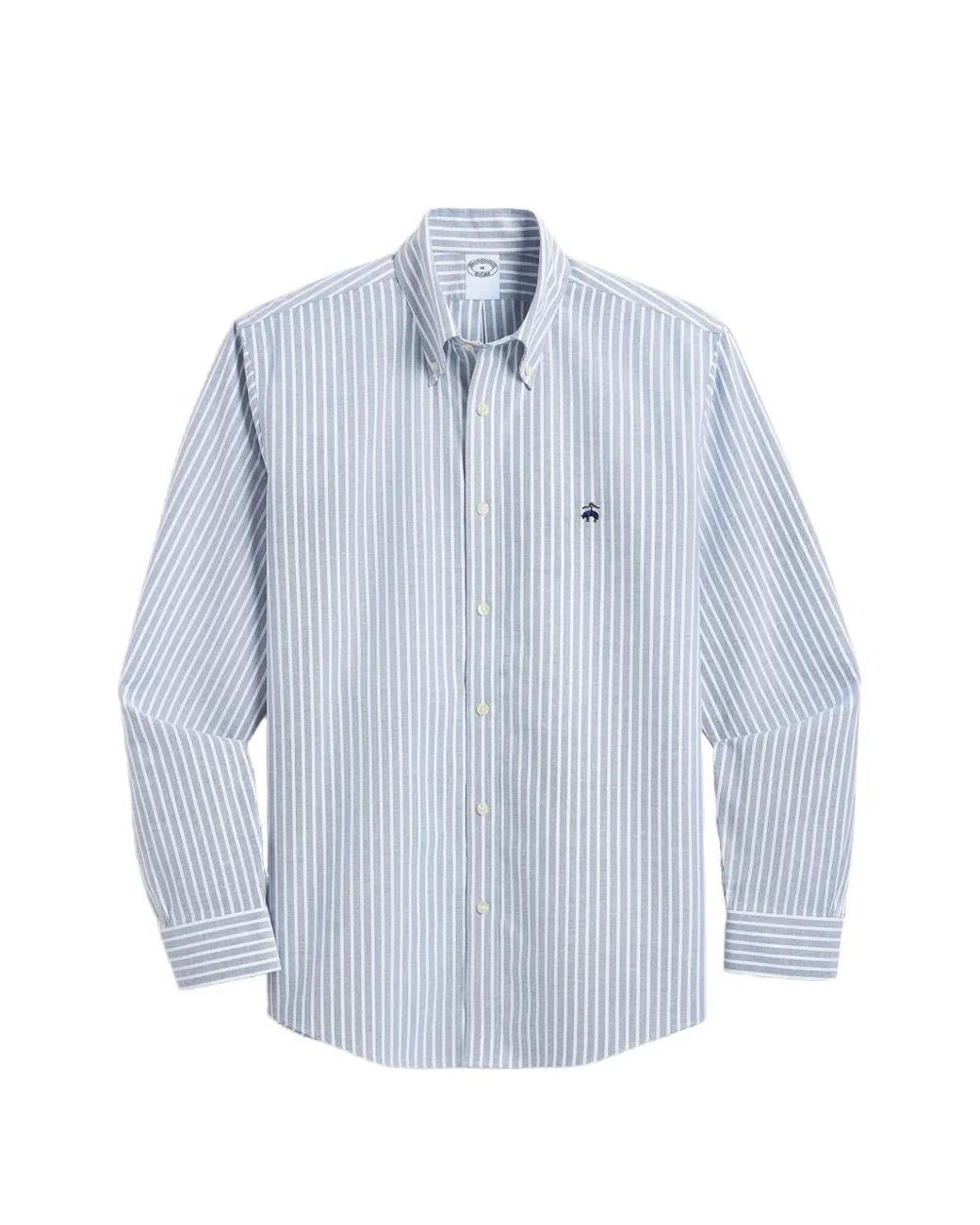 Brooks Brothers Blue Regular-Fit Striped Shirt for men