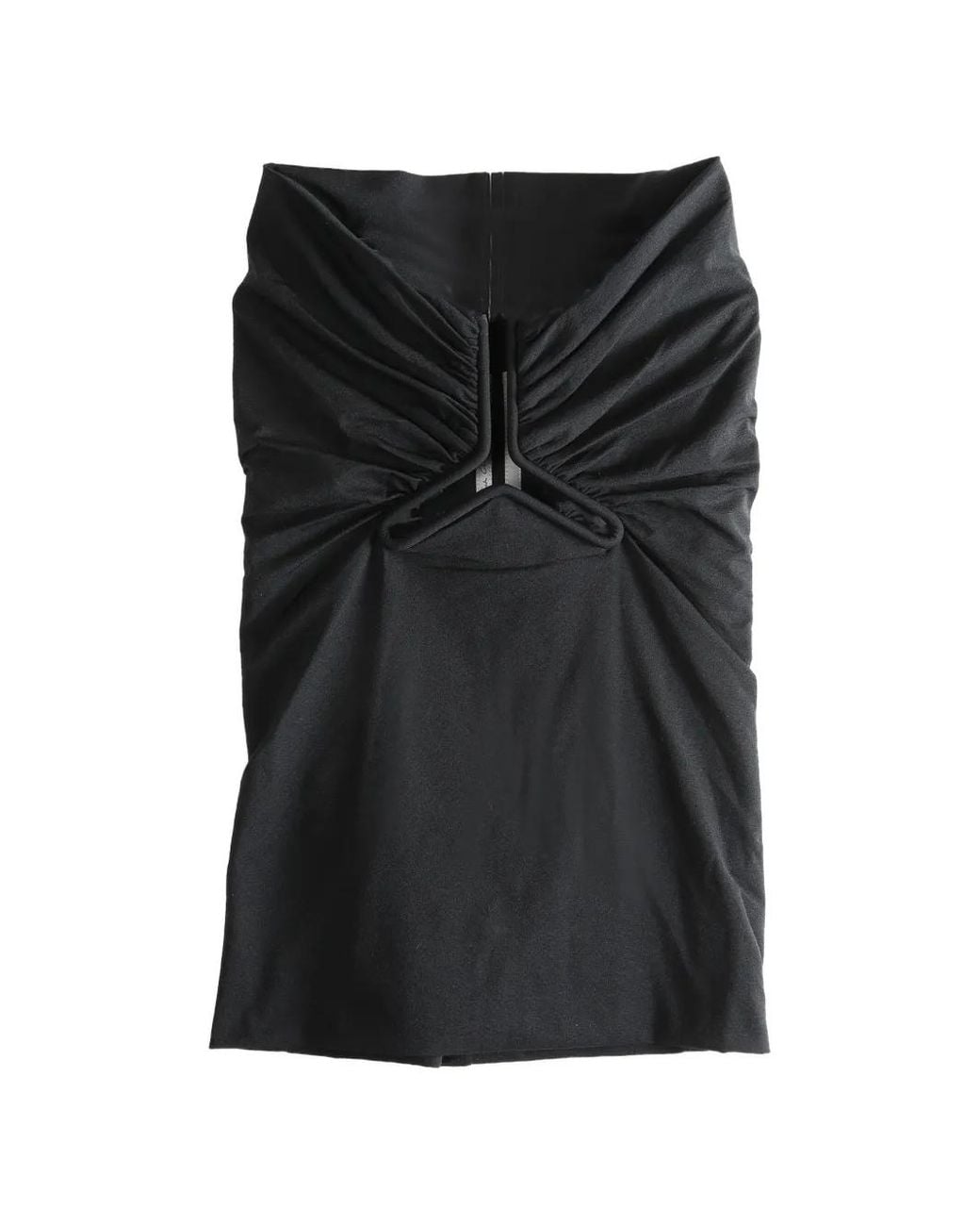 Rick Owens Black Ruched-Effect Tube Top