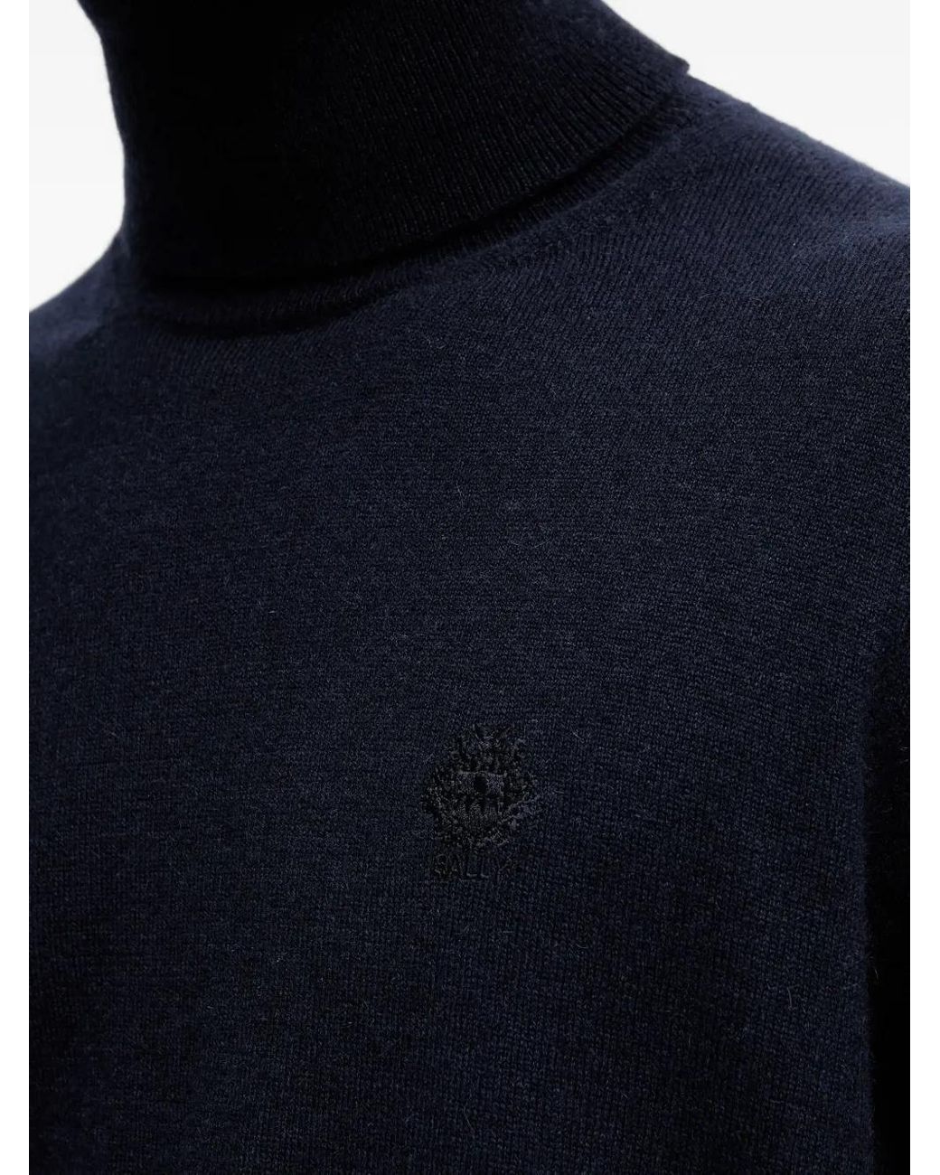 Bally Blue Logo-Embroidered Roll-Neck Sweater for men