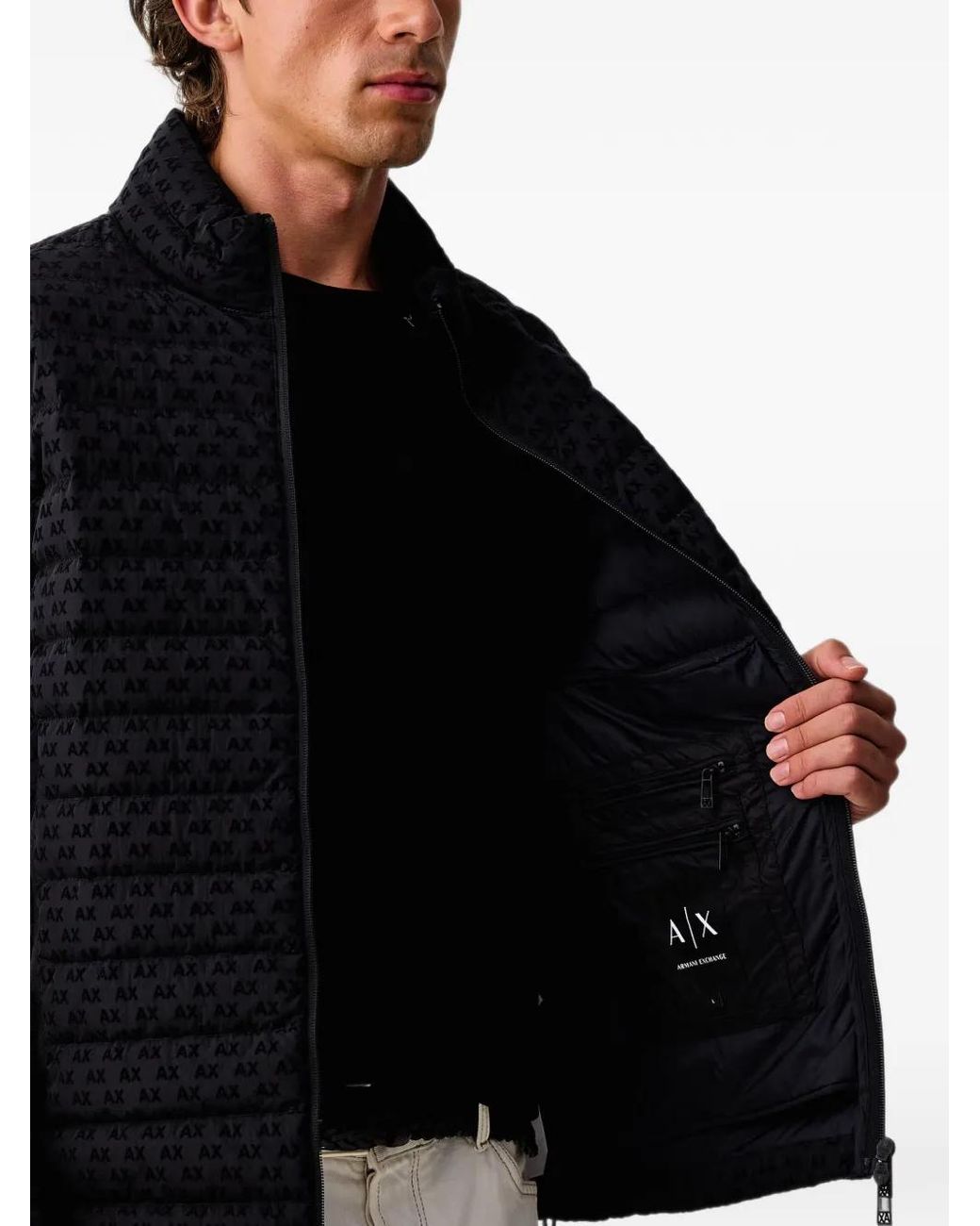 ARMANI EXCHANGE Jack Met Logoprint in het Black voor heren