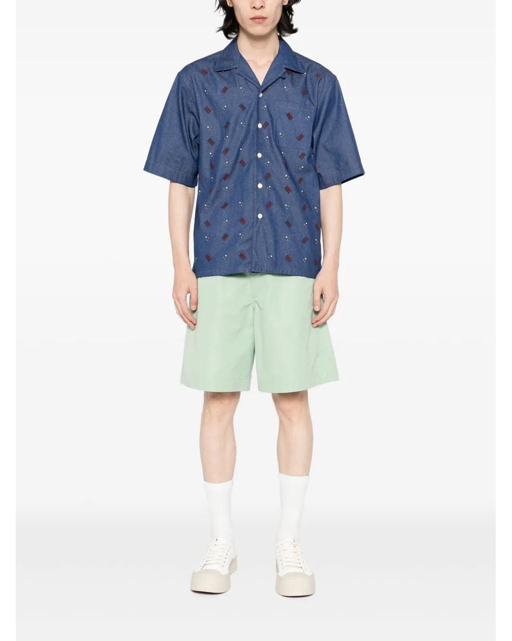 Marni Green Pocket Shorts for men
