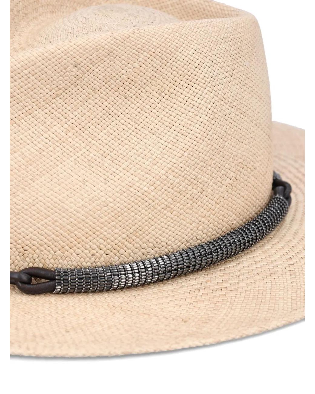 Brunello Cucinelli Natural Fedora Hat