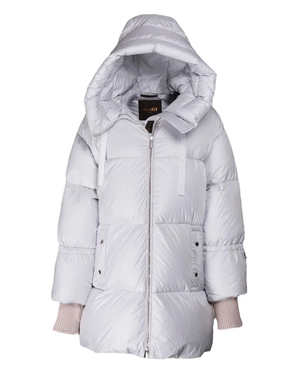 Moorer Gray Hooded Quilted Jacket