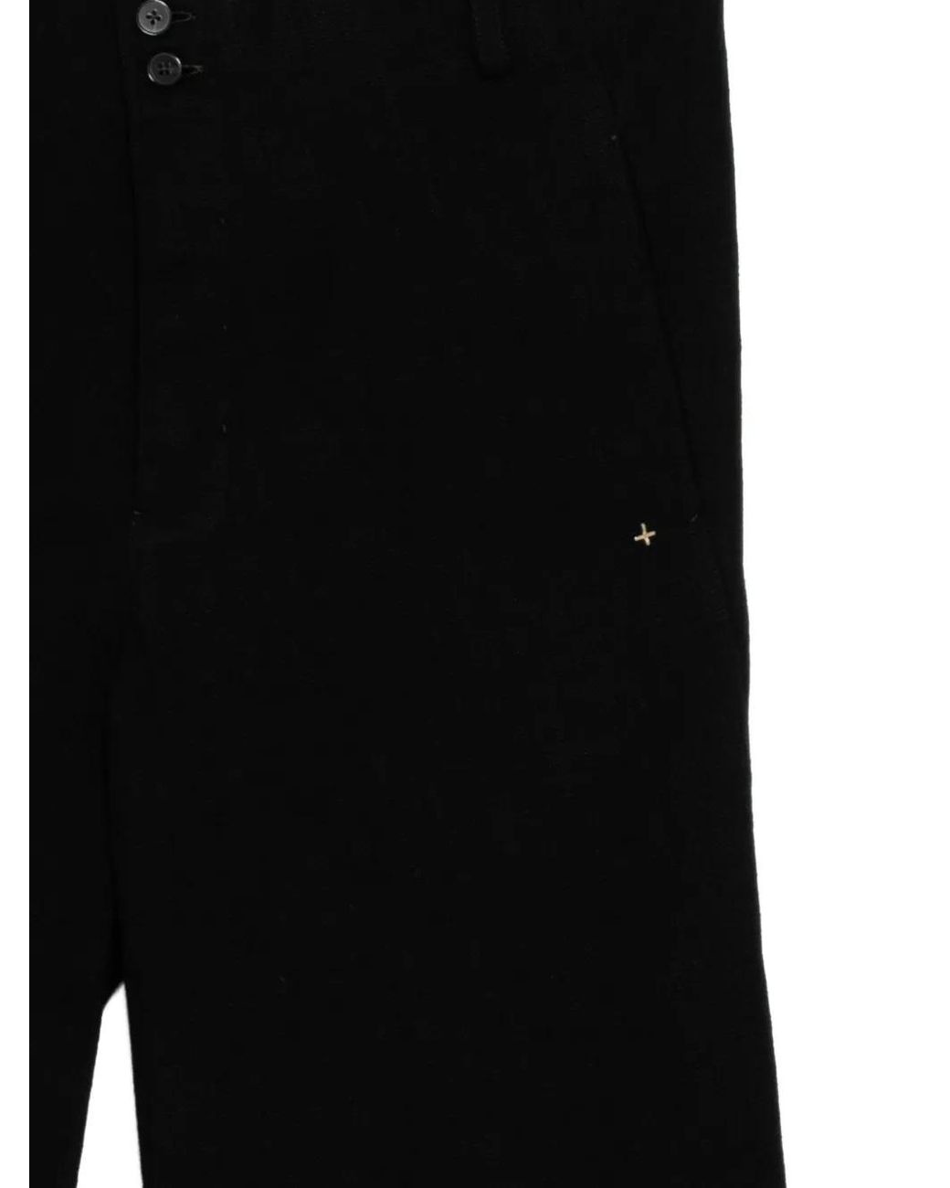 Ma+ Black Cross-Embossed Trousers for men
