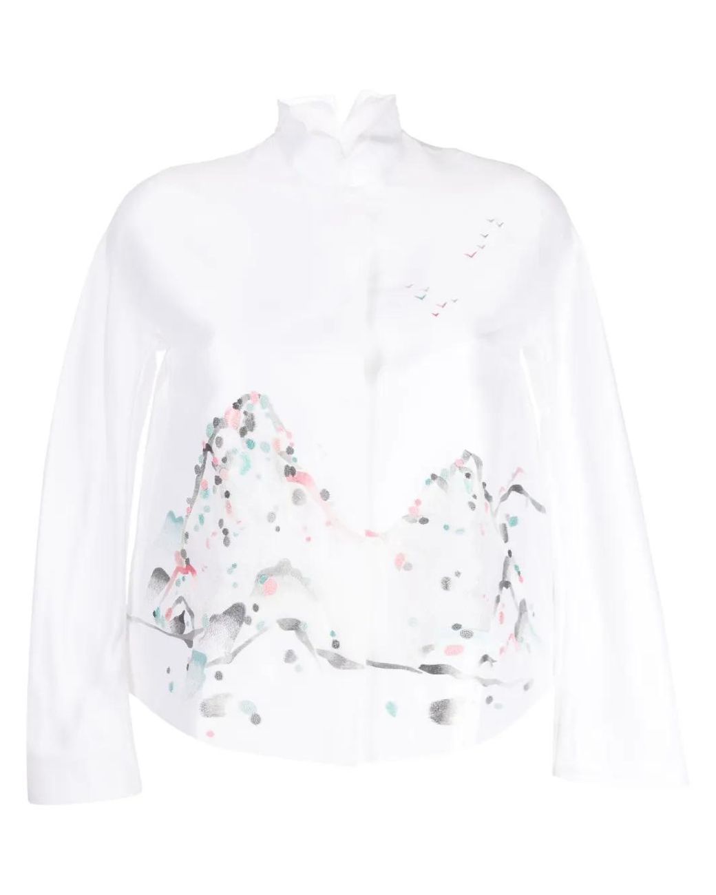Shiatzy Chen White Renascent Collection Floral-Print Jacket
