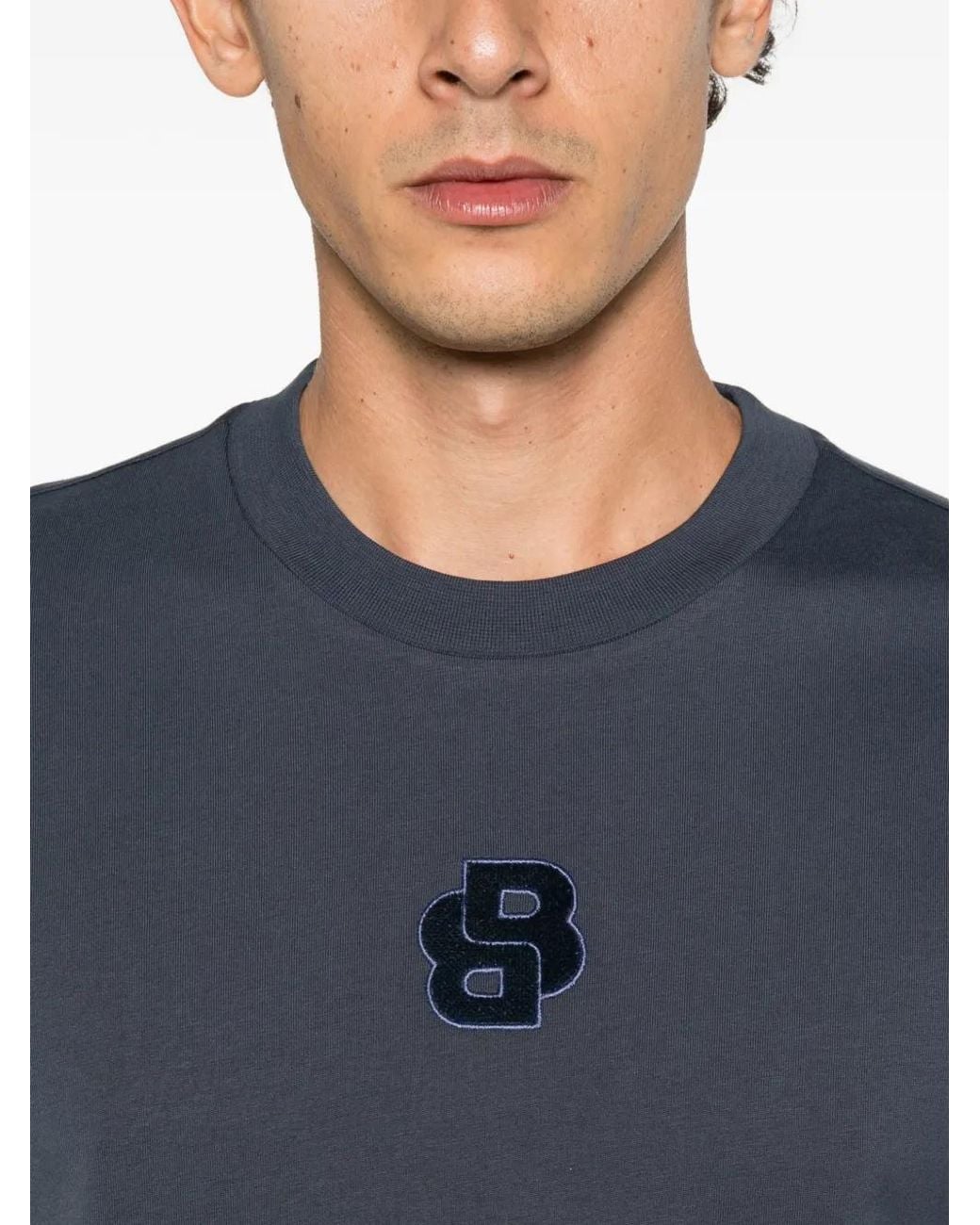 Boss Blue Logo-Patch T-Shirt for men