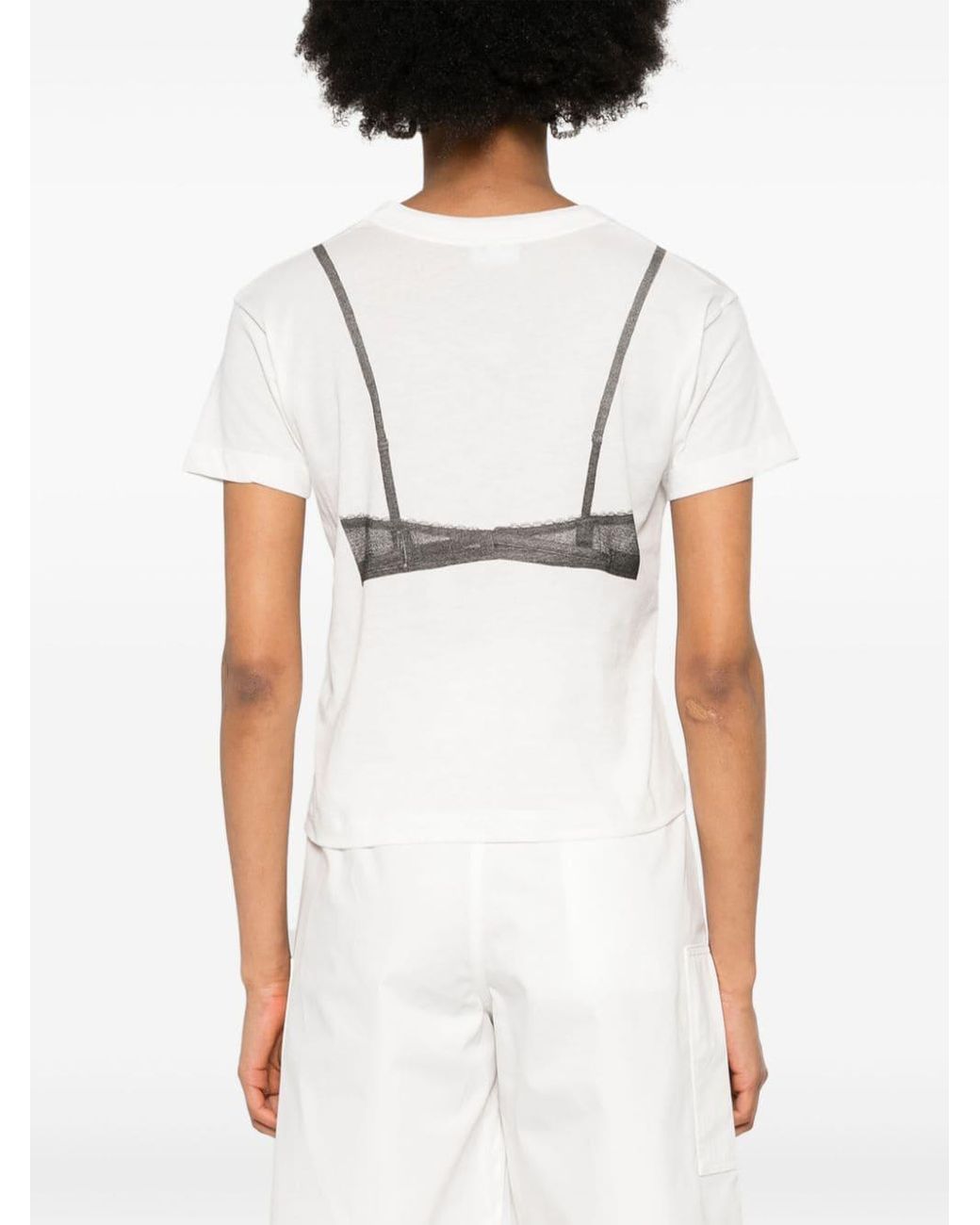 VAQUERA Bra-print Cotton T-shirt in Gray | Lyst