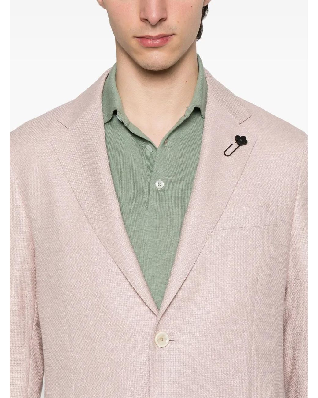 Lardini Pink Basketweave Blazer for men