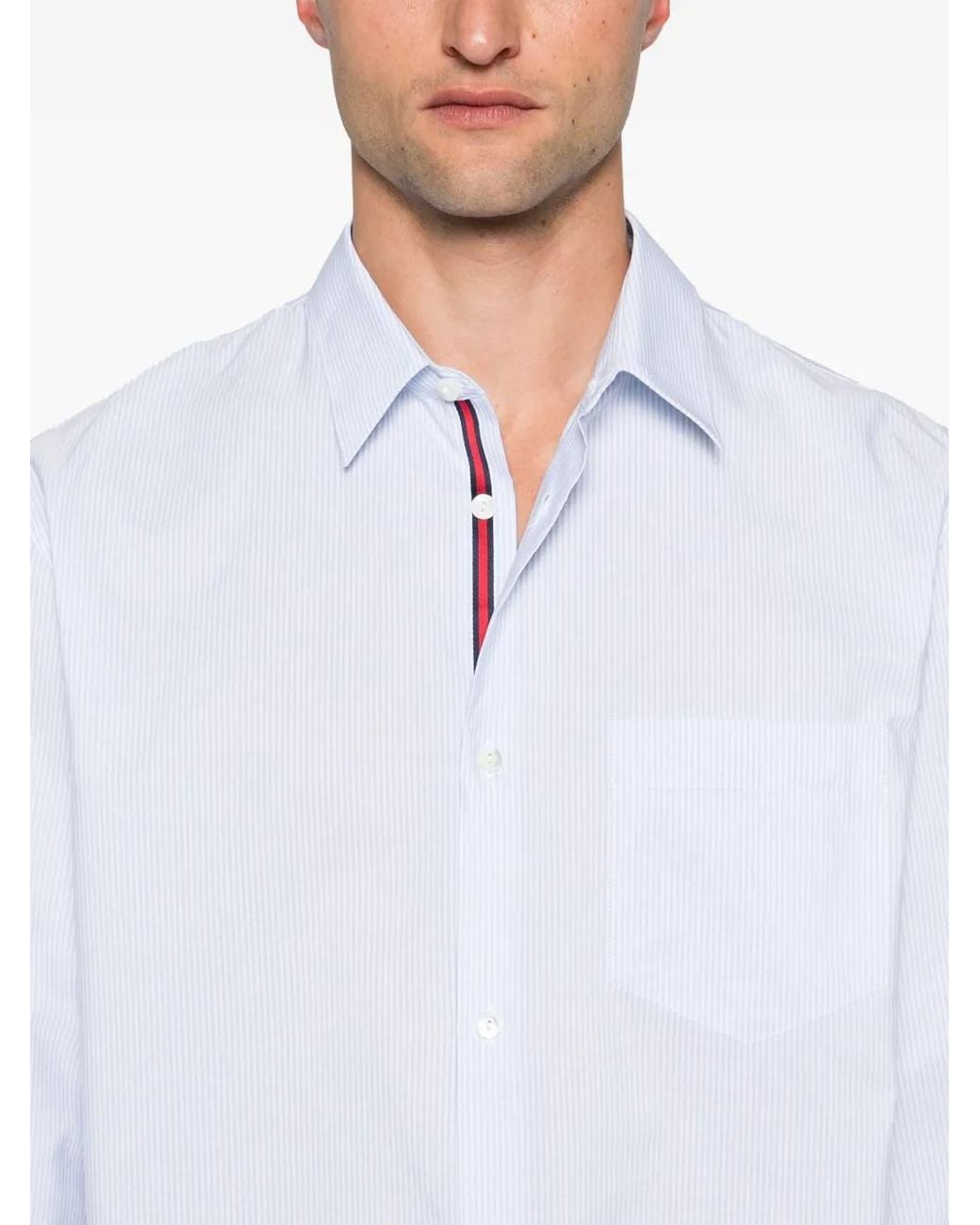 Gucci White Striped Cotton Shirt for men