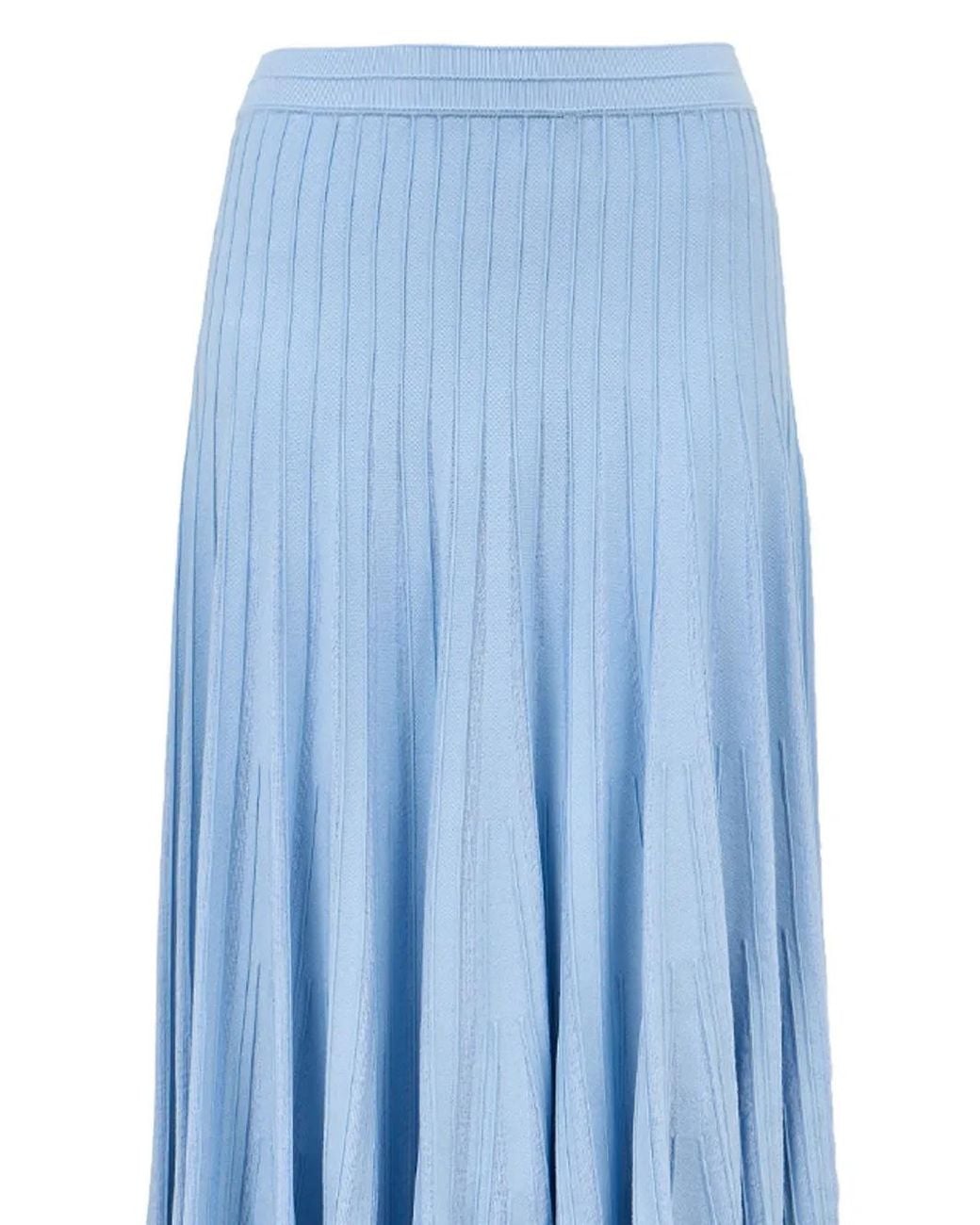 Jonathan Simkhai Blue Margoux Ribbed-Knit Skirt