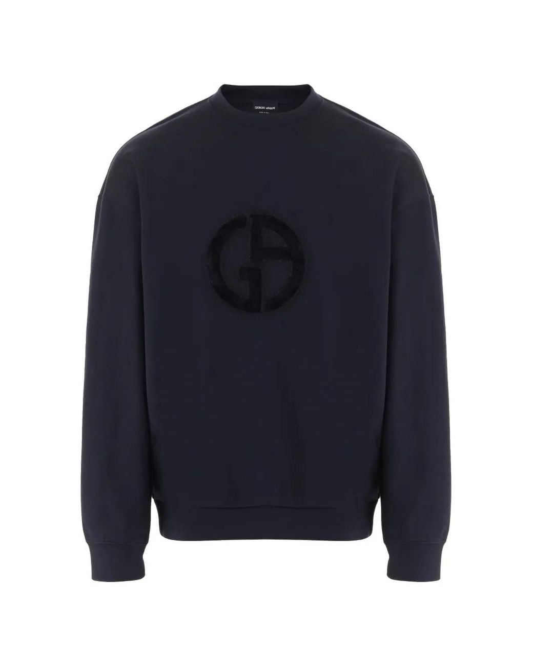 Giorgio Armani Blue Logo-Patch Sweatshirt for men