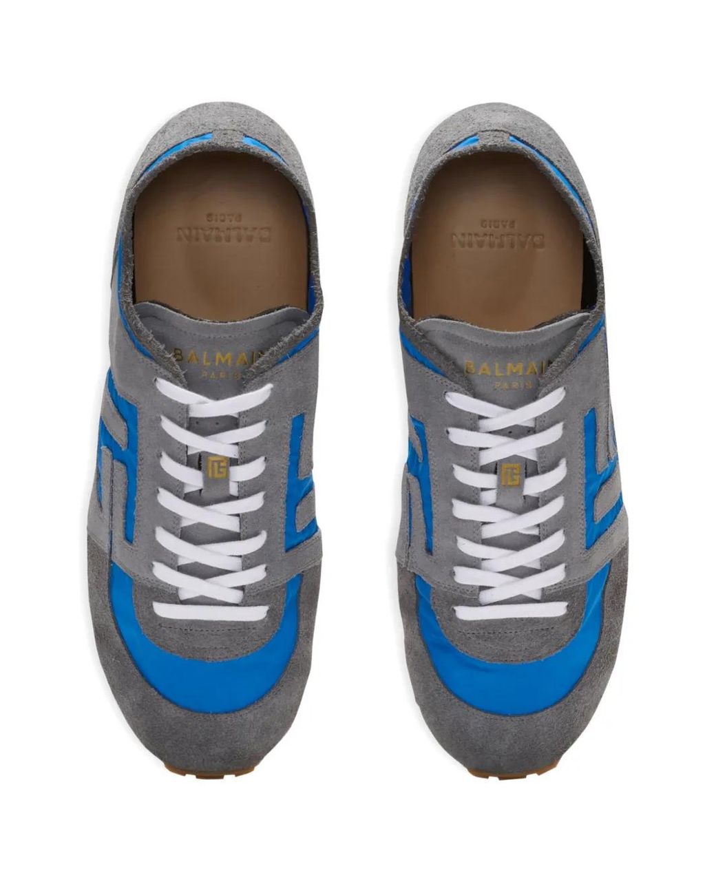 Balmain Blue Suede Racer 45 Sneakers for men