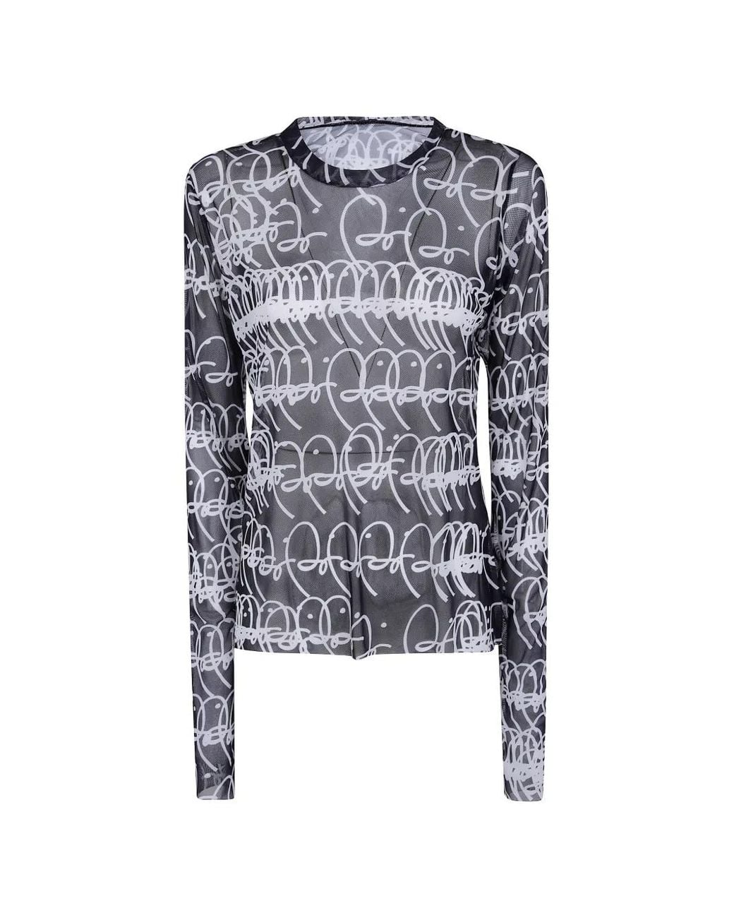Maria Calderara Blue T-Shirt À Imprimé Graphique