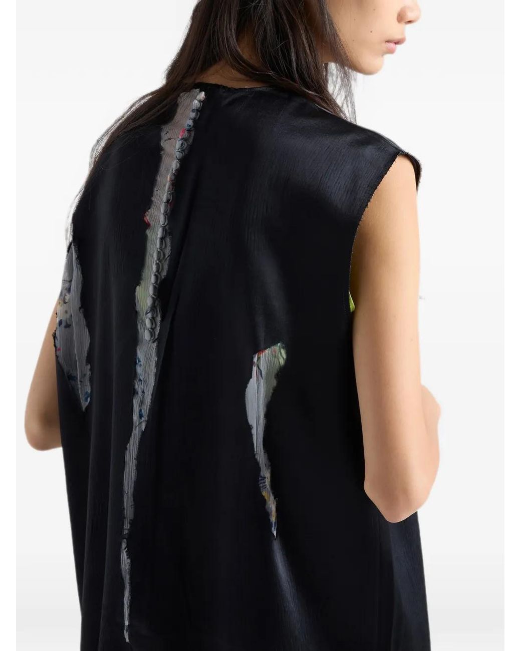 Prada Blue Devoré Satin Dress