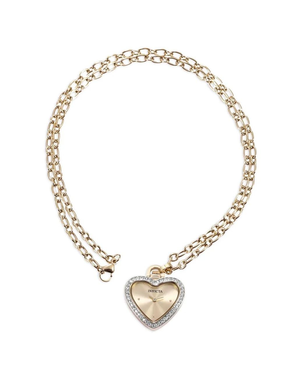 INVICTA WATCH Metallic Collier À Pendentif En Forme De Cœur À Montre À Ornements En Cristal Mm