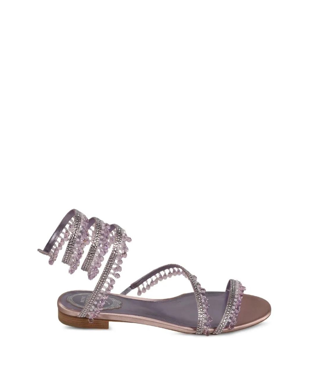 Rene Caovilla White Chandelier Crystal-Embellished Sandals