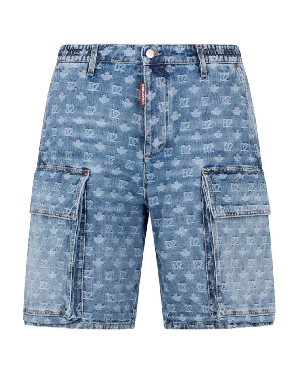 DSquared² Blue Short Multi Logo for men