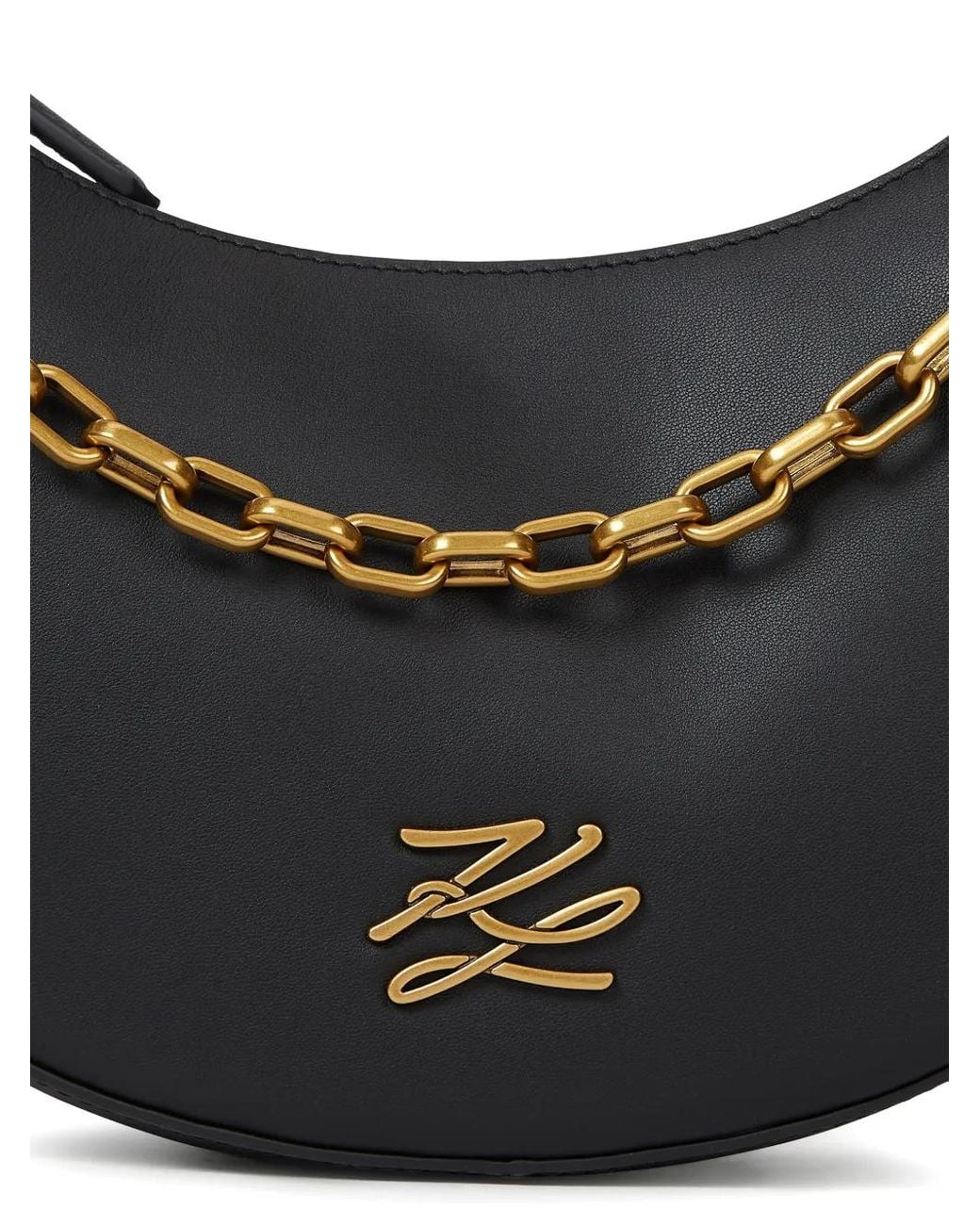 Karl Lagerfeld Black K/Autograph Moon Shoulder Bag
