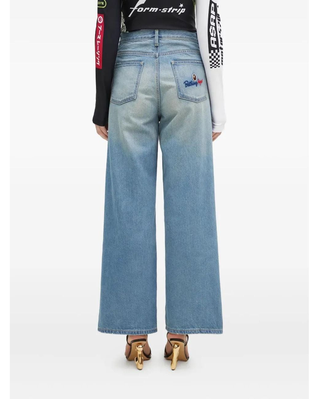 A Bathing Ape Blue Wide-Leg Jeans