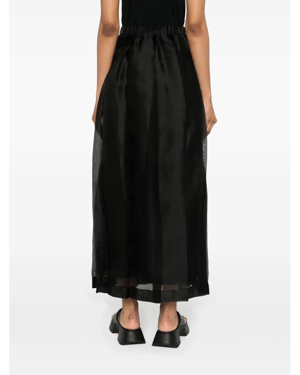 Fabiana Filippi Black Pleat Organza Skirt