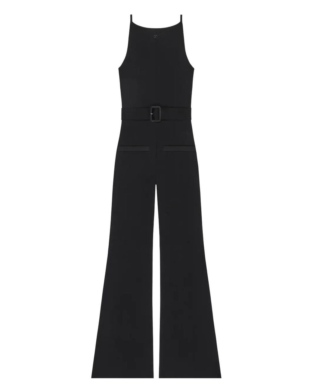Courreges Black Belted Knitted Jumpsuit