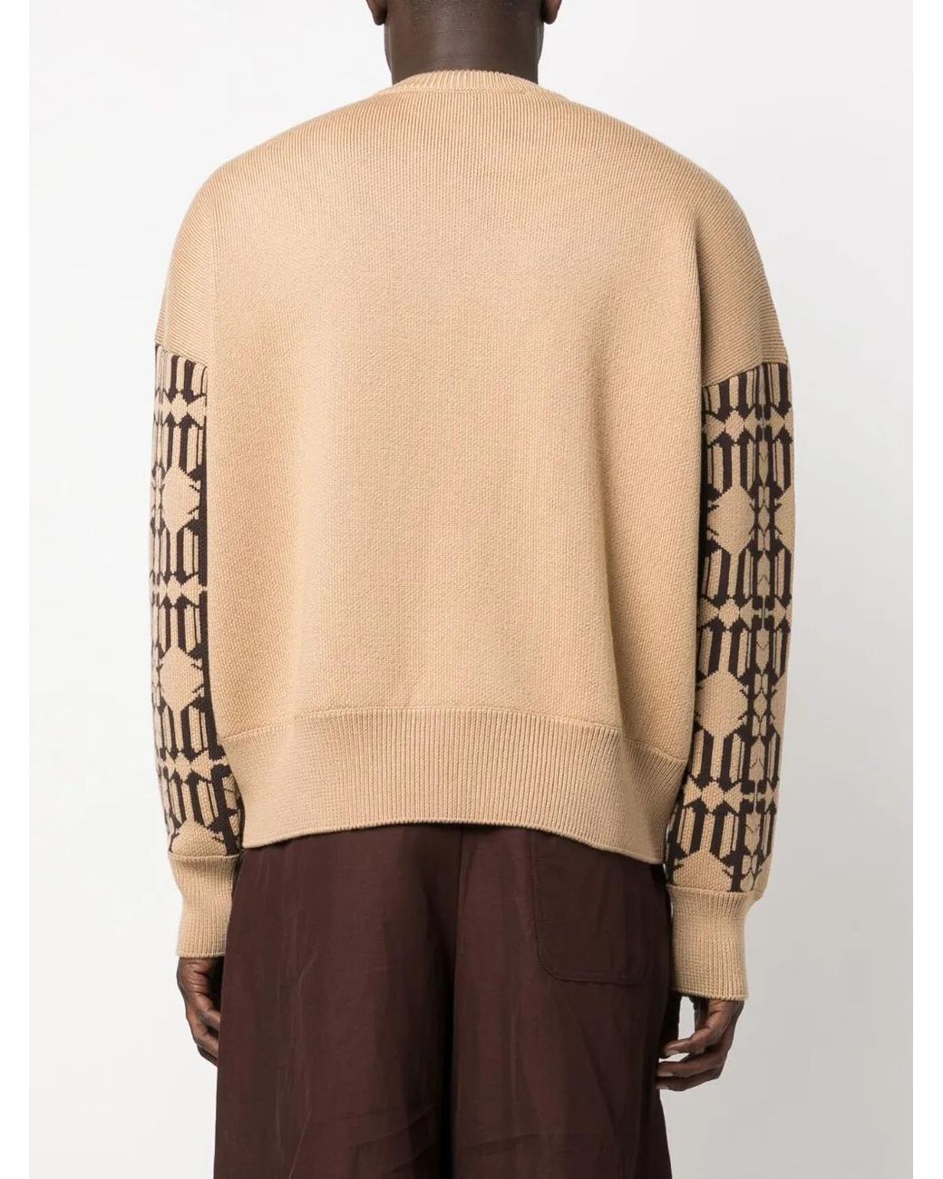 Palm Angels Brown Jacquard Sweater for men
