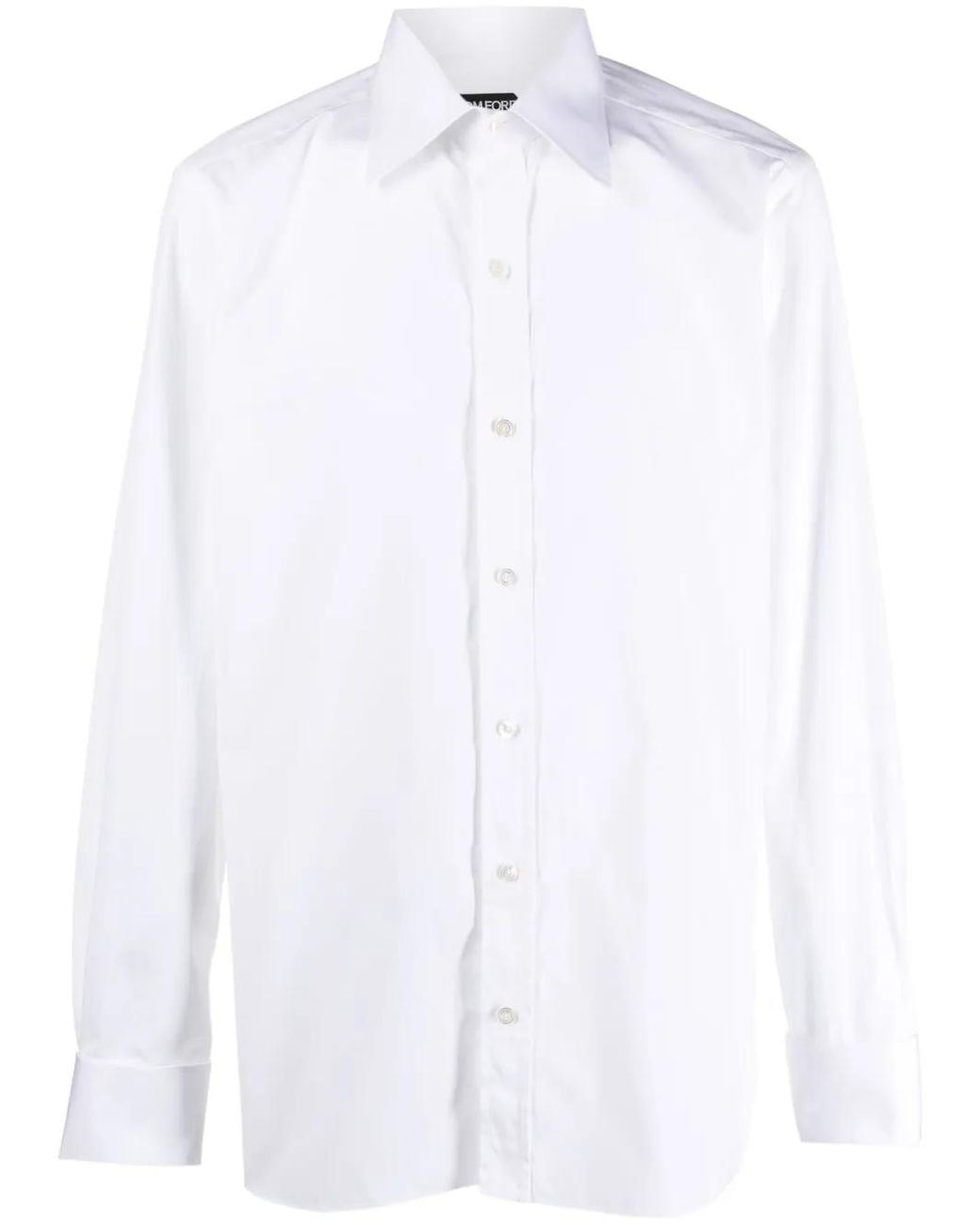 Tom Ford White Classic Spread-Collar Cotton Shirt for men