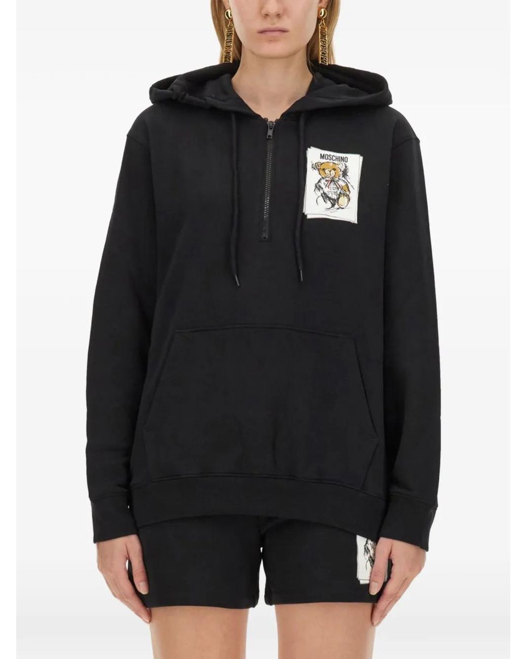 Moschino Black Half-Zip Hoodie