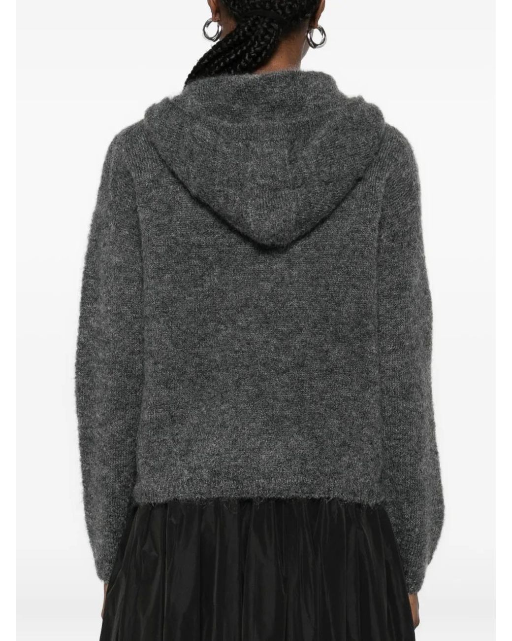 Max Mara Hoodie Met Capuchon En Textuur in het Gray