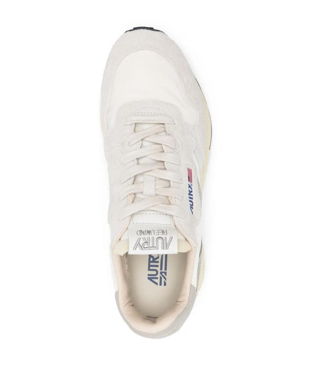Autry Reelwind Low Sneakers In White Nylon And Suede for men