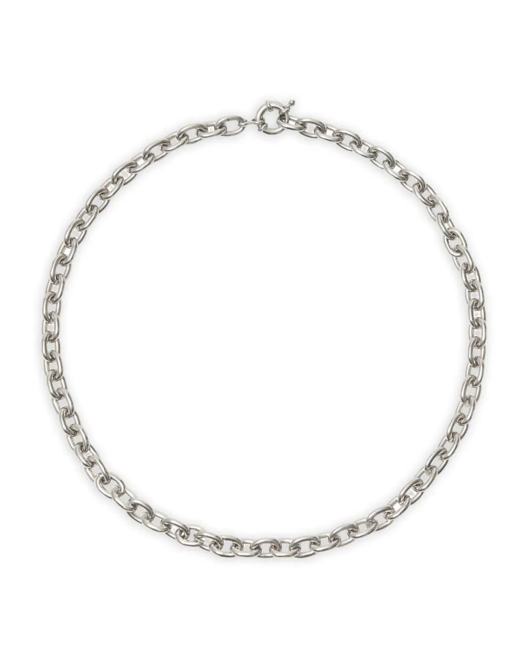 Burberry White Collier En Chaîne À Breloque