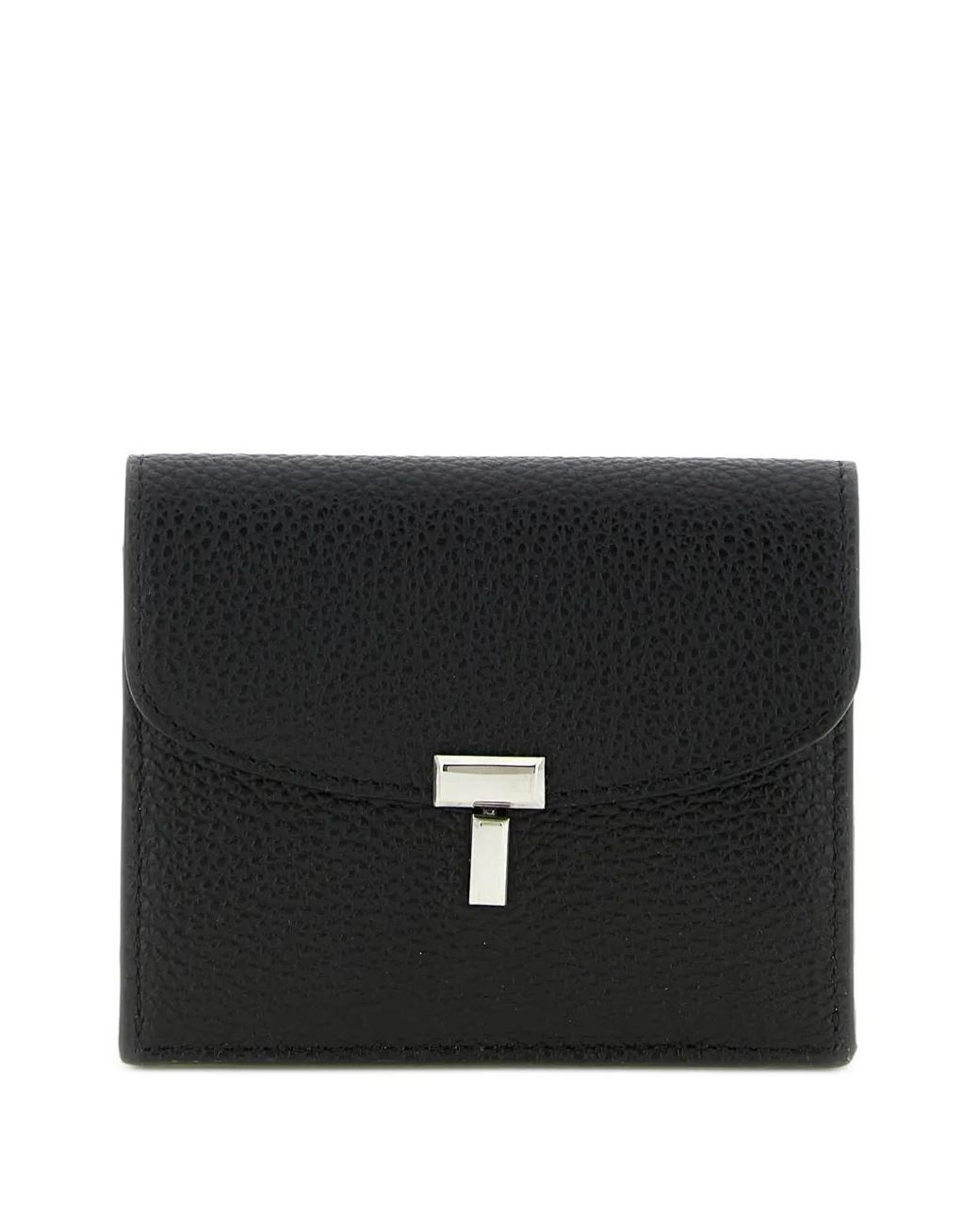 Totême Black Sienna T-Lock Card Holder