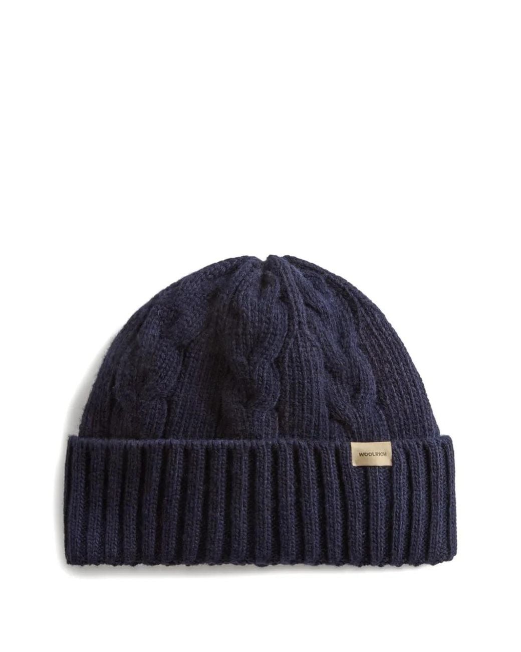 Woolrich Blue Mütze Mit Zopfmuster