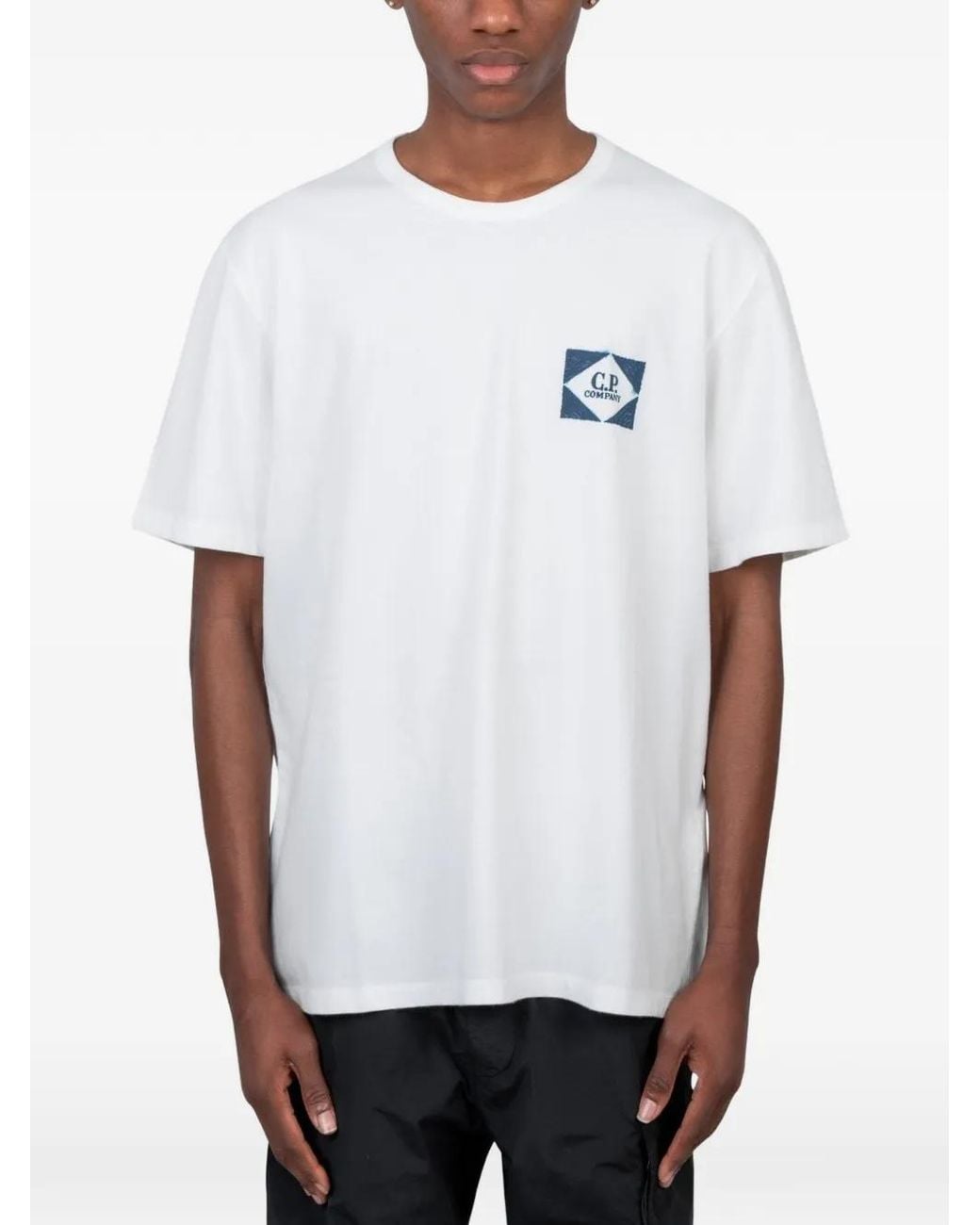 C P Company White C.P. Company Graphic T-Shirt for men