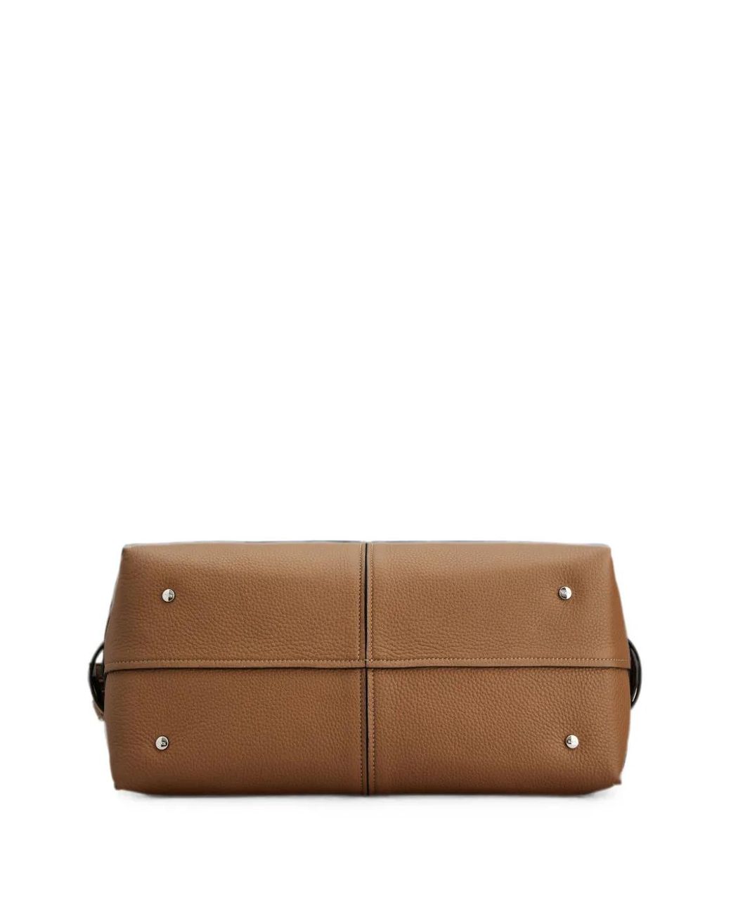 Tod's Brown Logo-Patch Pebbled Bucket Bag