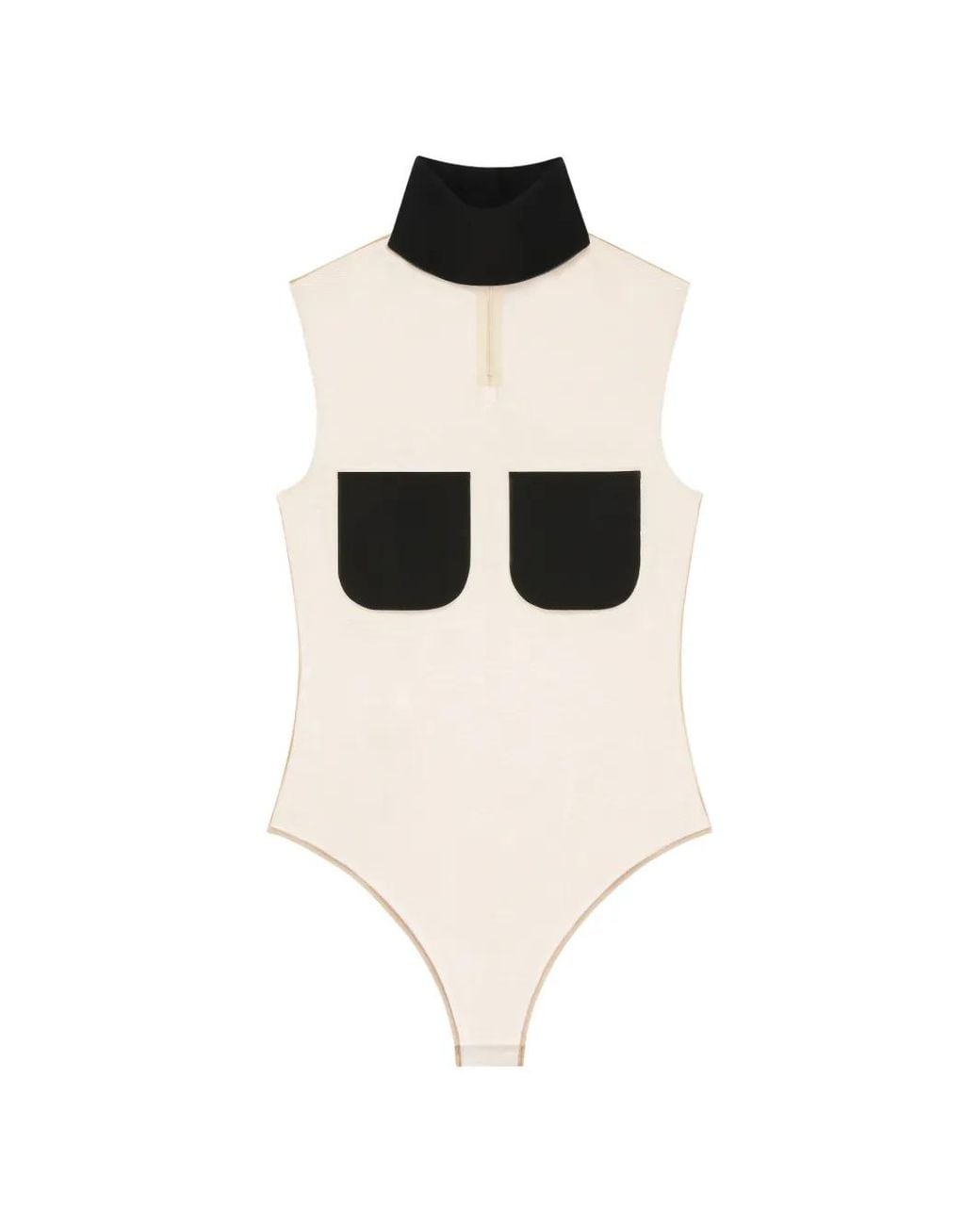 Courreges White Two-Pocket Illusion Bodysuit