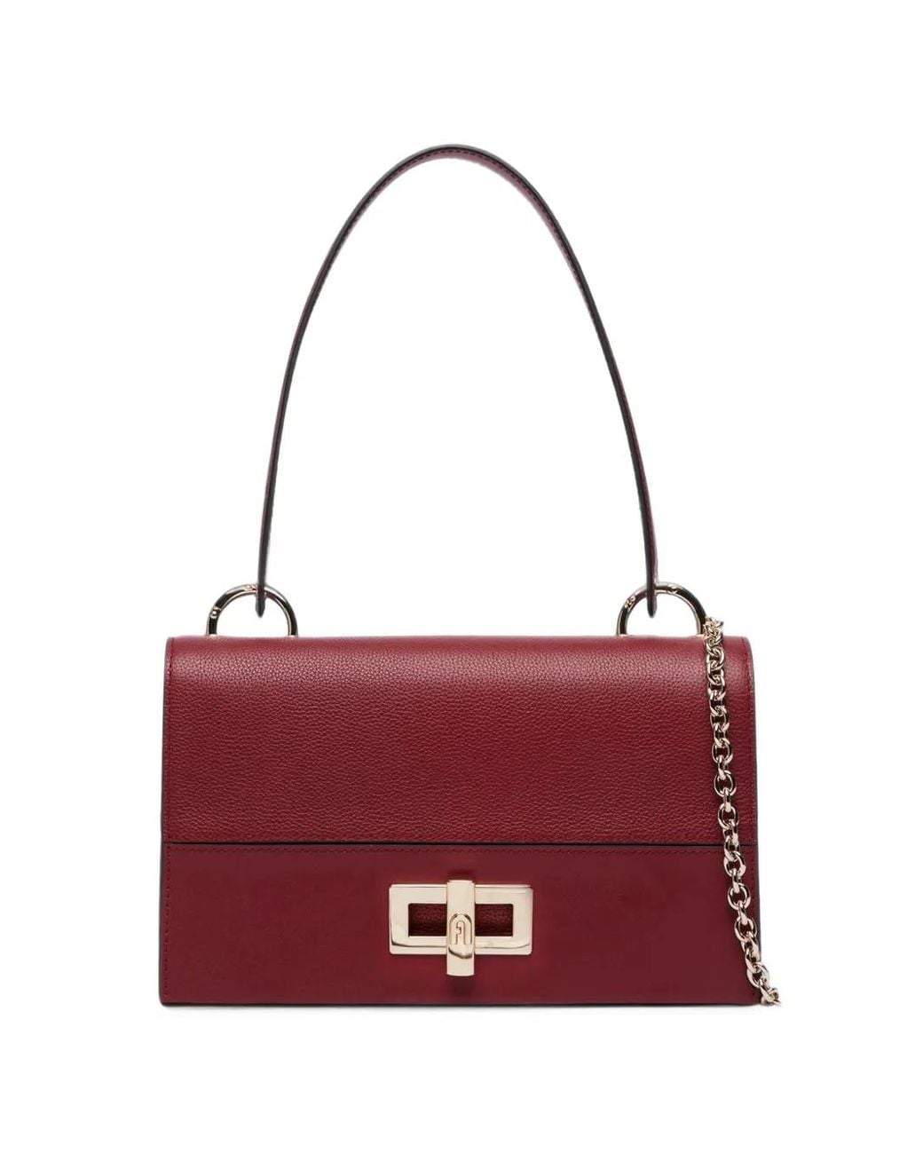 Furla Purple Sac Cabas En Cuir À Fini Grainé
