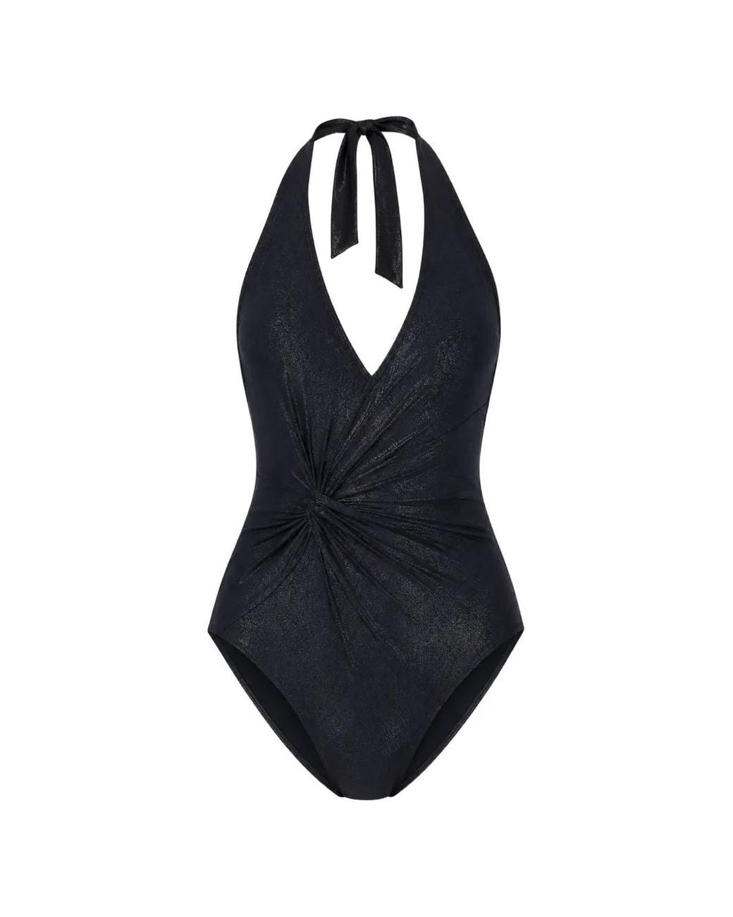 Gottex Blue Pretty Halterneck Twist-Detail Swimsuit