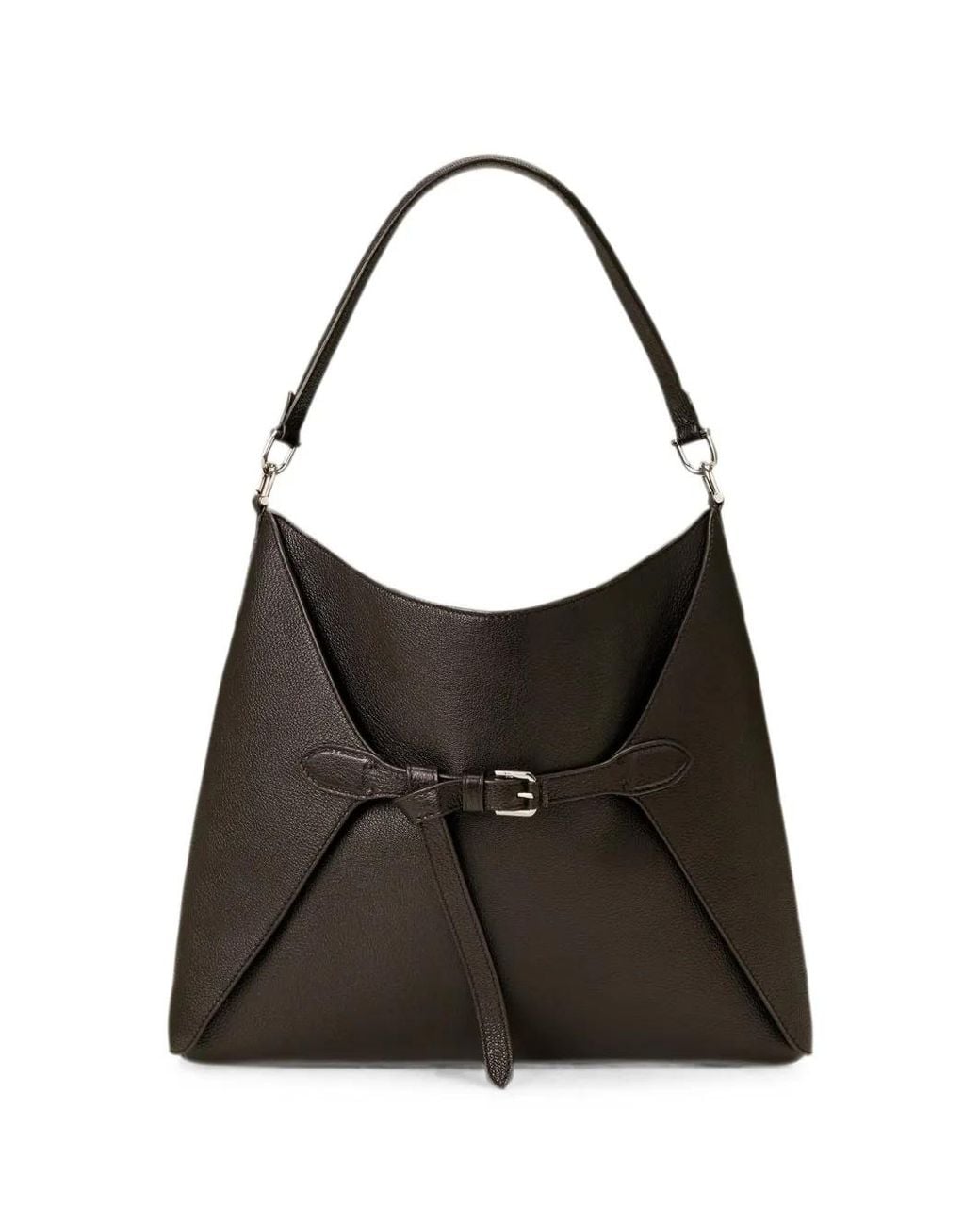 Ralph Lauren Black Ralph Buckled Goatskin Shoulder Bag