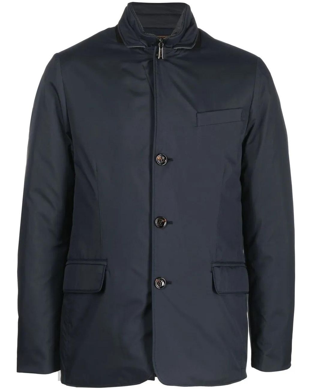 Moorer Blue Single-Breasted Padded Jacket for men