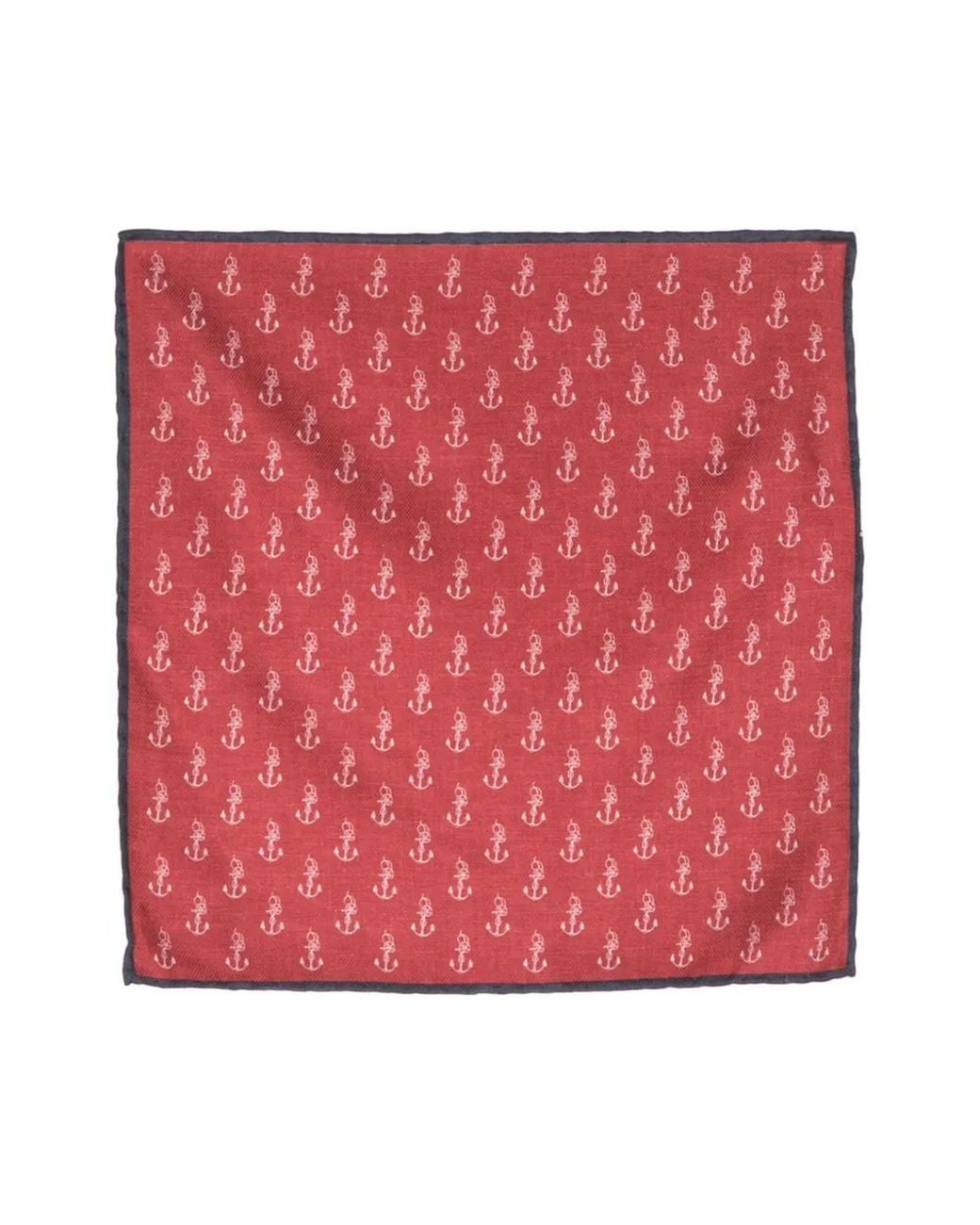 Brunello Cucinelli Anchor-Embroidered Silk Scarf for men