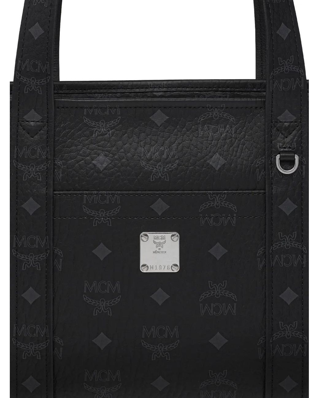 MCM Black Aren Visetos Tote Bag