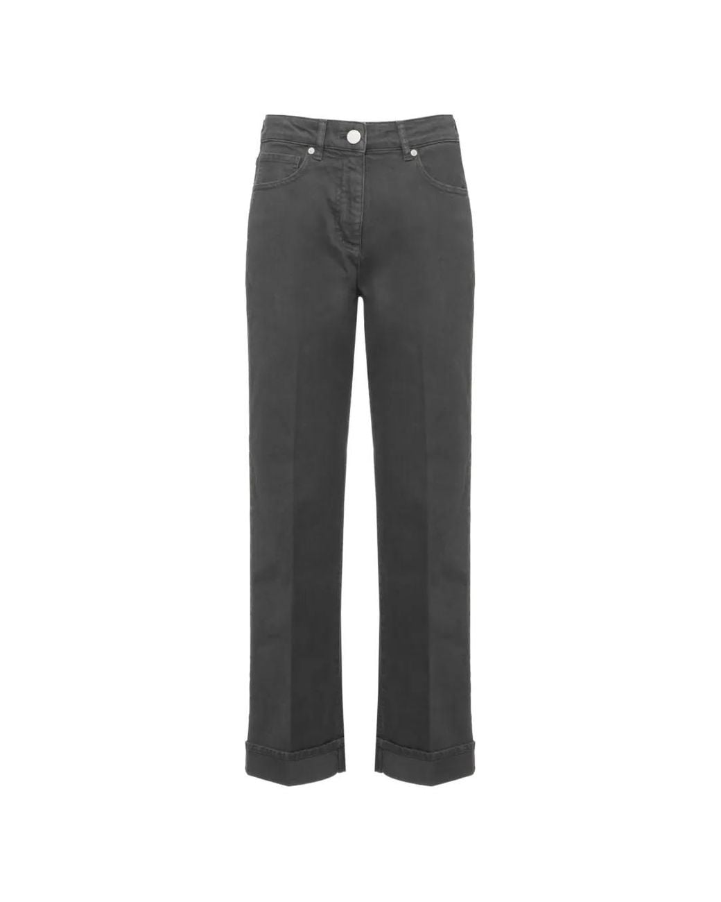 Peserico Gray Turn-Up Cuff Jeans