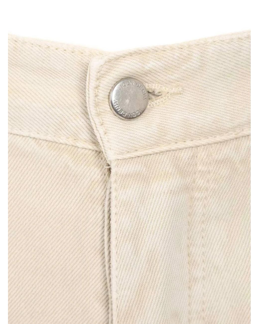 ICON DENIM White Five-Pocket Straight Jeans for men