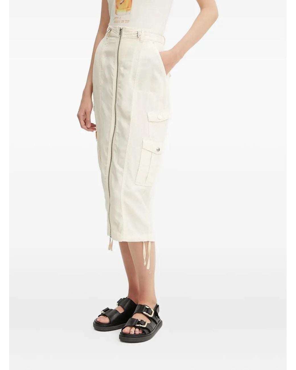 Guess Cargo Rok Met Rits in het White